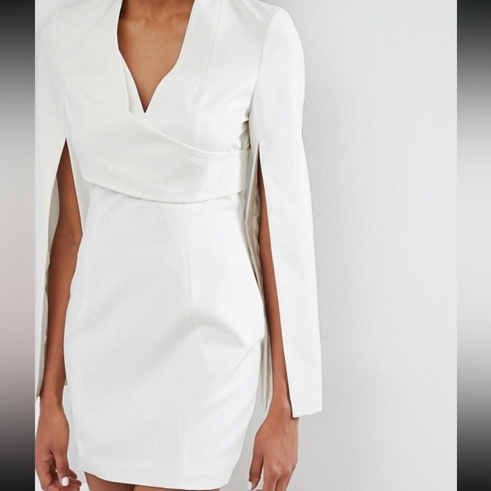 Lavish Alice white cape dress